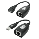 Cabo Extensor USB A Macho para USB A Fêmea Via RJ45 50 metros