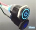 CHAVE BOTAO LIGA/DESLIGA 19MM PRETA COM LED AZUL