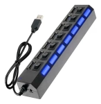HUB 7 PORTAS USB 2.0 COM LED E CHAVE LIGA DESLIGA
